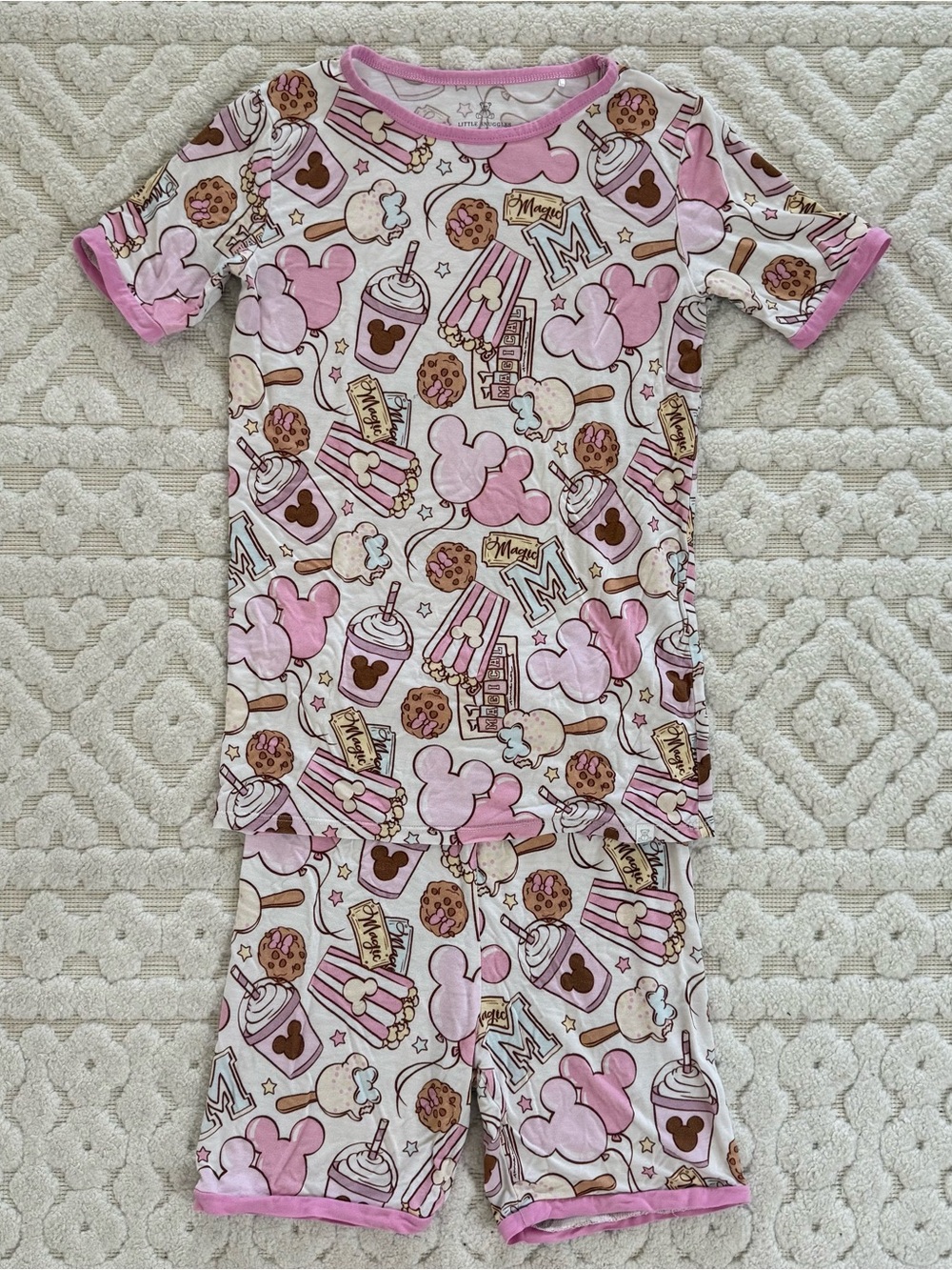 Little Snuggles Bamboo Disney Inspired Pajama Set 10T Pink Magic Mickey Snacks